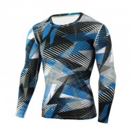 Men Fitness Sports Clothing Quick Dry Athletic Bodybuilding Gym Running T Shirts Tight Fitting Tee Slim Compression Shirt