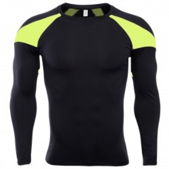 Fitness T Shirt Exercise Men Long Sleeve Top Compression Tights Bodybuilding Muscle Shirt