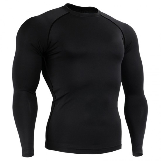 Long Sleeve Rash Guard Mens Compression Shirts Custom Quick Dry Men Gym Shirt