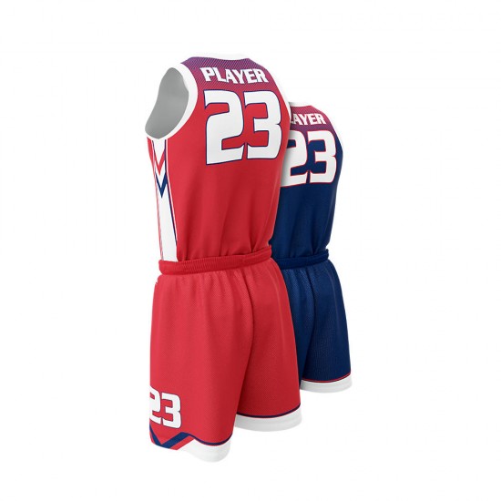 Sublimation Basketball Clothes Quick Dry Custom Reversible Basketball Jersey Double Layer Reversible Basketball Jerseys