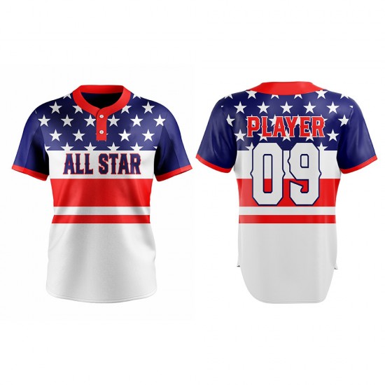 Fast pitch jersey with 2 buttons shirt without number online custom sublimated wholesale